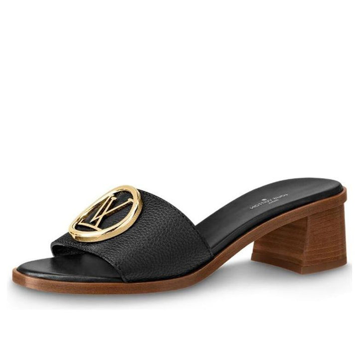 (WMNS) LOUIS VUITTON Lock It Heeled Mules 'Black' 1A57DG #