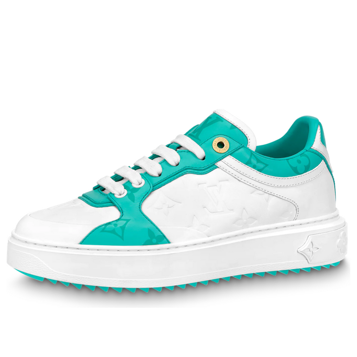 (WMNS) LOUIS VUITTON Time Out Sneakers 'White and Teal Monogram' 1AB349 #