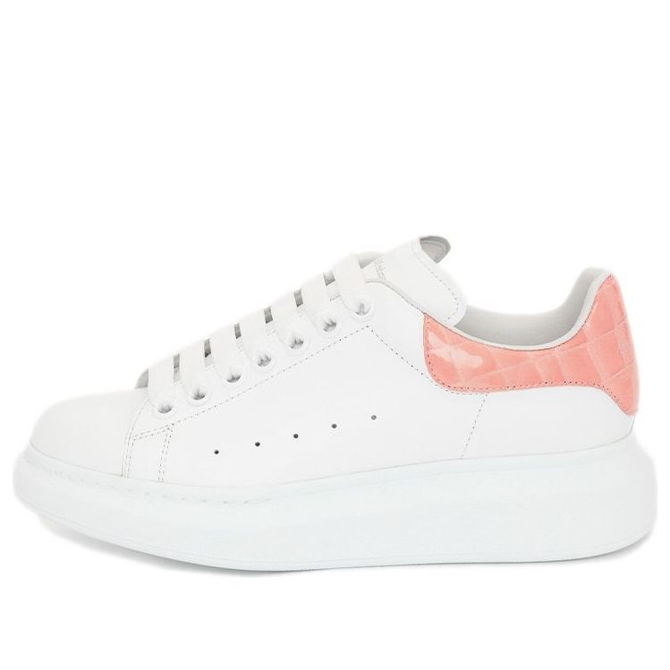 (WMNS) Alexander McQueen Oversized Sneaker 'White Pastel Pink Crocodile' 553770WIAF89414 #