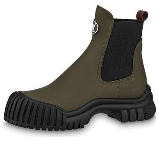 (WMNS) LOUIS VUITTON Ruby Flat Ankle Boots 'Olive Green' 1ABUIG #