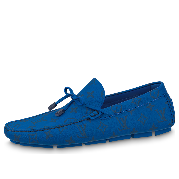 LOUIS VUITTON Driver Moccasin Shoes 'Blue Monogram' 1AAQ02 #