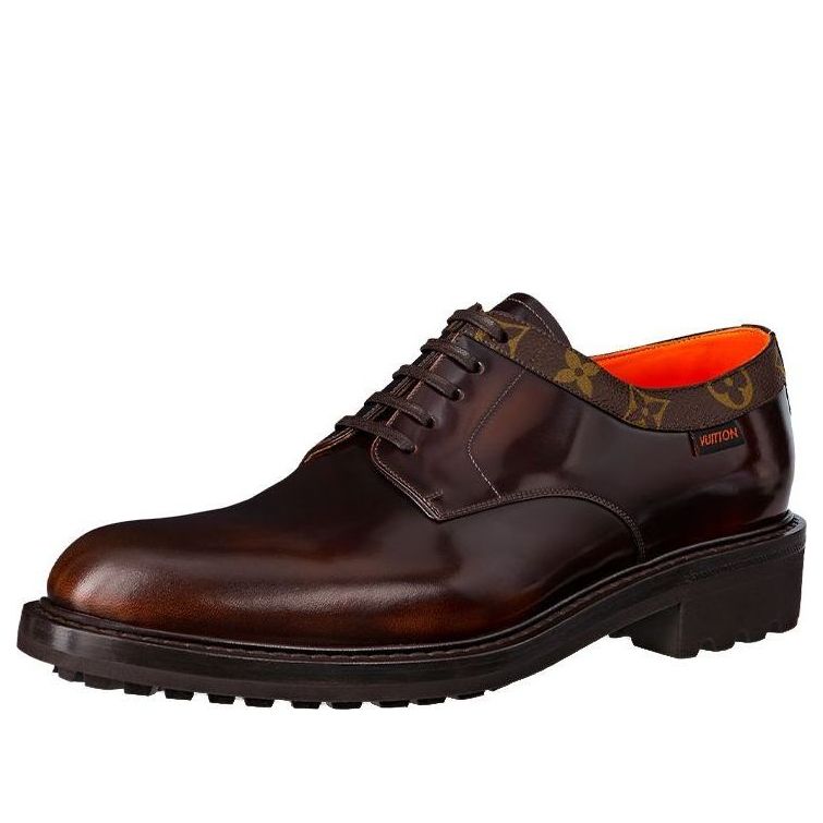 LOUIS VUITTON Voltaire Derby Shoes 'Brown with Monogram Colar' 1A8Y3Z #.