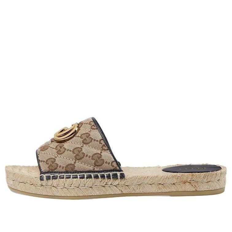 (WMNS) Gucci GG matelass canvas espadrille sandal 'Brown' 620120-KQWM0-9765 #