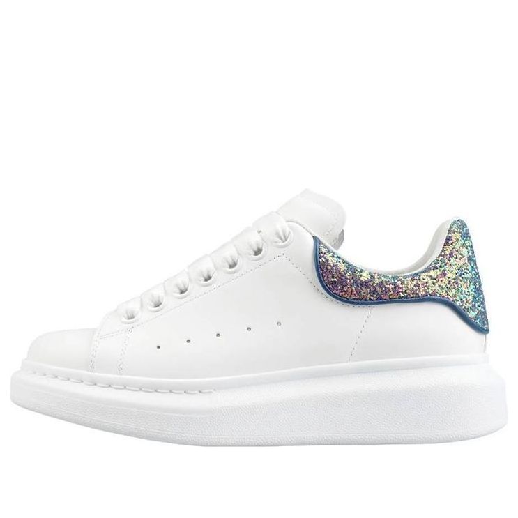 (WMNS) Alexander McQueen Oversized Sneaker 'White Petrol Blue Glitter' 558945WICG59994 #