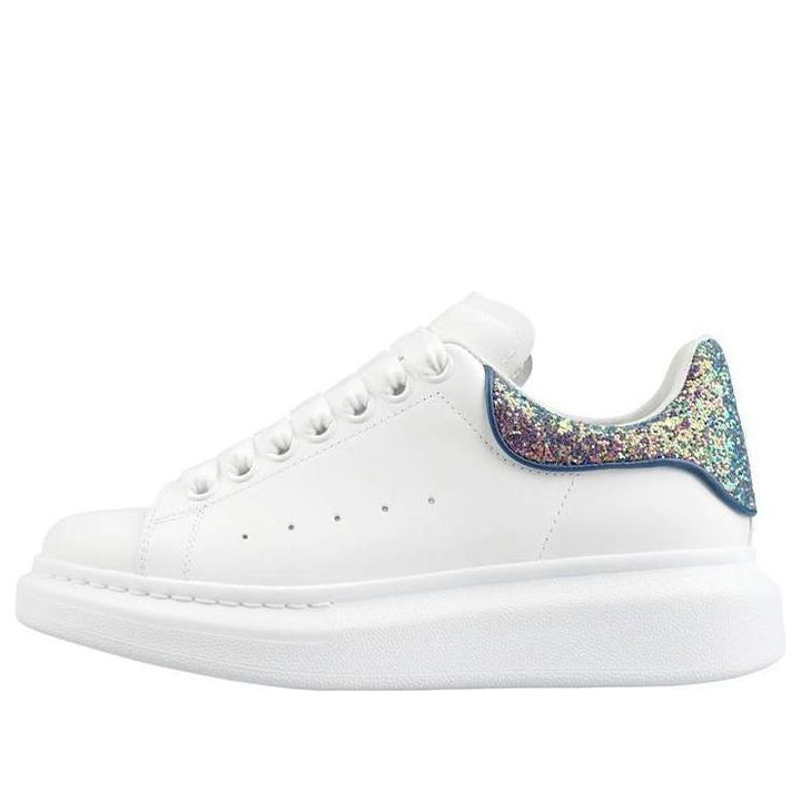 (WMNS) Alexander McQueen Oversized Sneaker 'White Petrol Blue Glitter' 558945WICG59994 #