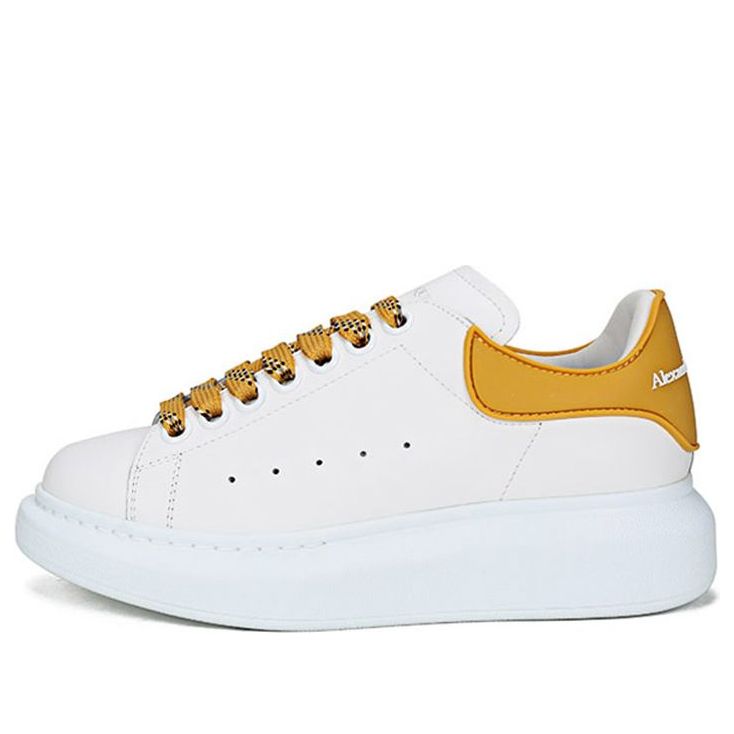 (WMNS) Alexander McQueen Oversized Sneaker 'White Mustard' 621056WHXMT9718 #