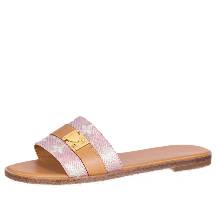 (WMNS) LOUIS VUITTON Lock It Slides 'Pink Monogram with Brown' 1ABV19 #