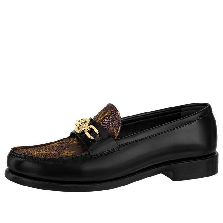 (WMNS) LOUIS VUITTON Chess Flat Loafers 'Black with Brown Monogram' 1ABPLA#