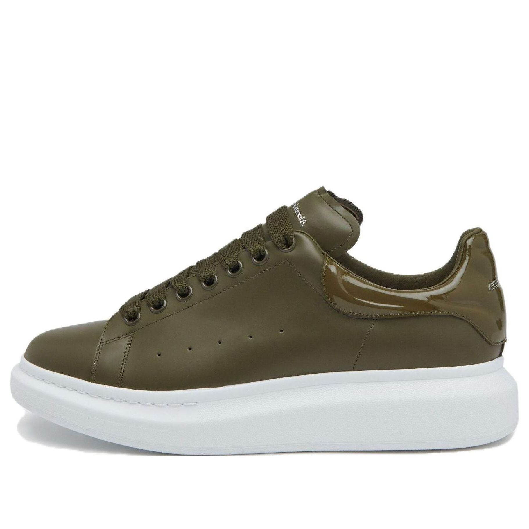 Alexander McQueen Oversized Leather Sneakers 'Olive Green