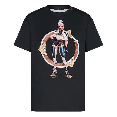 LOUIS VUITTON x LOL Character Print Tee W Black 1A7SU-#.