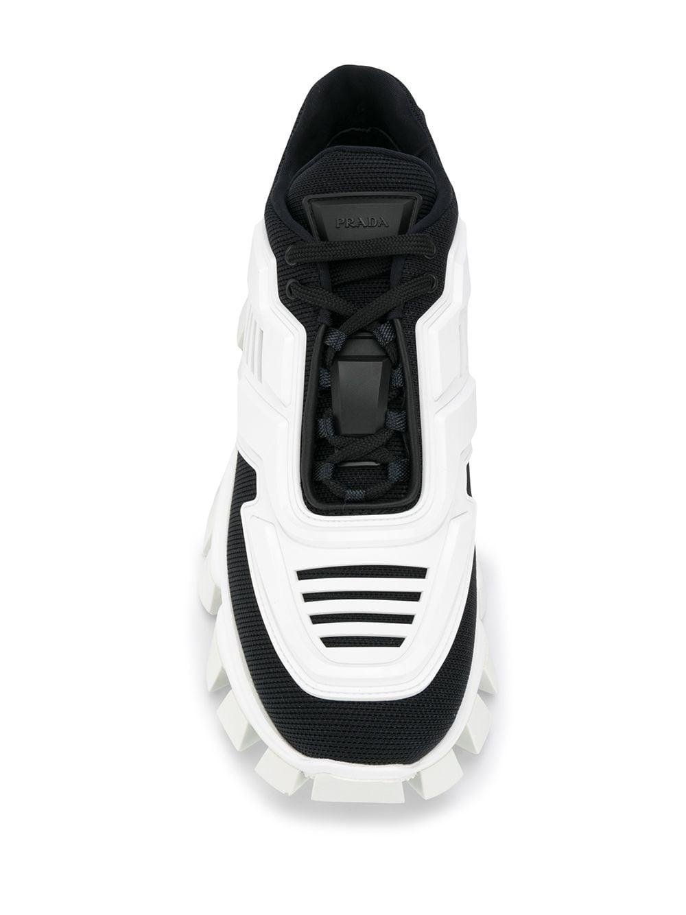 Prada Cloudbust Thunder Black White Leather Rubber Sneakers
